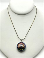 Vintage Cloisonne Pendant Necklace