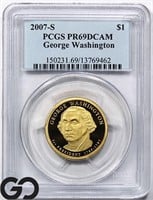 2007-S George Washington Dollar, PCGS PR69 DCAM