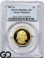 2007-S James Madison Dollar, PCGS PR69 DCAM