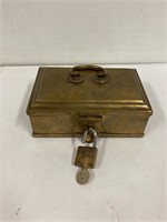 Brass lock box. 6” x 4”
