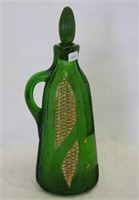 Green Pattern Glass Corn decanter