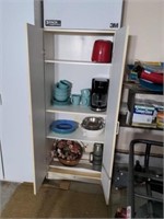 5 Ft Wooden Storage Cabinet & Contents