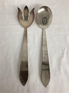 Saben Silverplate Serving Fork and Spoon
