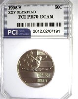 1992-S 50c Olympic PR70 DCAM LISTS $46