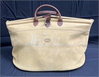 Vintage designer style beige suede travel bag