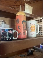 Group lot with vintage cups. Dolls, candles, and