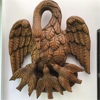 LARGE WALL CARVING SWAN