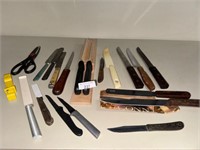 18 set of steak & kitchen knives + kit. scissors &
