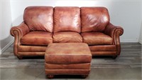 Hancock & Moore leather sofa w/ ottoman