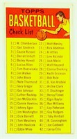 1969 Topps Basketball #99 Unmarked Checklist