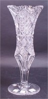 An American brilliant cut glass vase