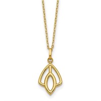 14K Polished Floral Pendant Necklace