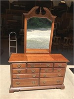 Seven Drawer Cherry Dresser with Mirror