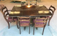 Drop Leaf Table with Six Chairs