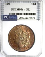 1879 Morgan MS64+ PL LISTS $925