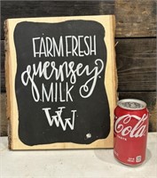 Farm Fresh Guernsey Milk Sign Painted on Wood
