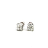 14K WHITE GOLD 1.50CT DIAMOND INVISIBLE 4 PRONG ST