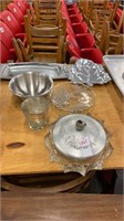Lot of metal and glass dishes