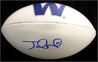 Jake Locker Autographed White Logo Football