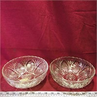 Pair Of Glass Fruit Bowls (Vintage)