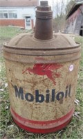 Mobil Oil Pegasus 5-gallon can.