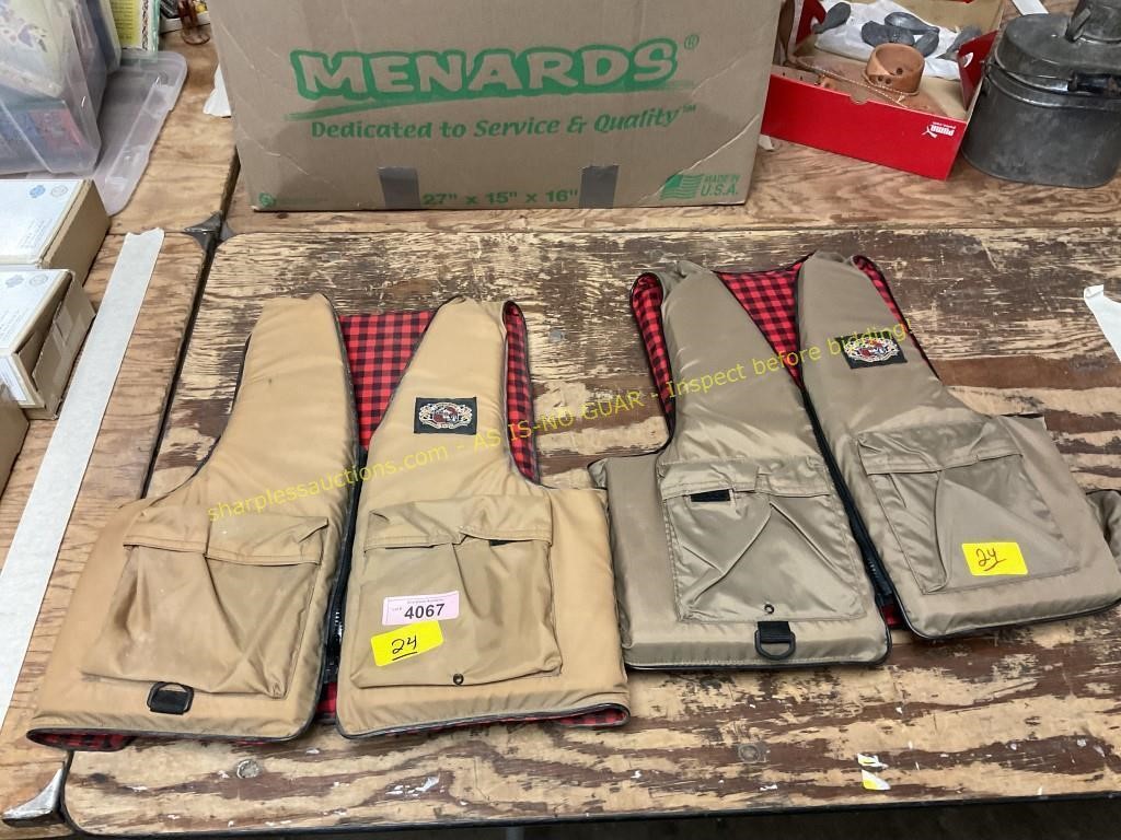 Stearns adults Large/XL & XXL fishing vests