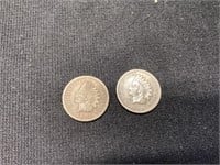 2 Indian Head Pennies 1890 & 1891