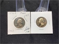 Two 1976-S Proof Bicentennial Ike $1