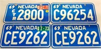 4-1969 NEVADA LICENSE PLATES