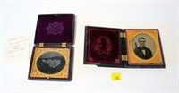 Lot, 2 Guttapercha photo cases with 1866