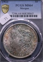 1921 PCGS MS64 MORGAN DOLLAR