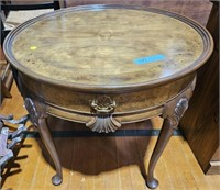 BAKER ROUND BANDED SIDE TABLE