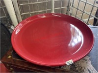Large Red Ceramic Plate