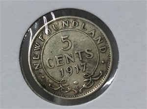1917 Newfoundland 5 Cents   F