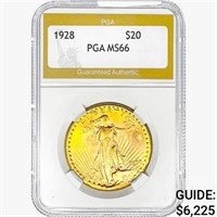 1928 $20 Gold Double Eagle PGA MS66
