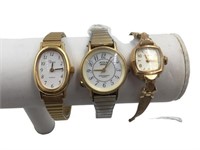 Vintage Lot of 3 Women's Watches-Gold & Silver