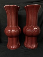 Dark red  Archaie form Chinese vases