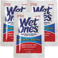 (3) 24-Pk Wet Ones Antibacterial Hand Wipes