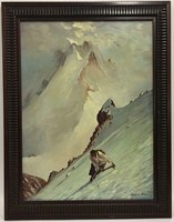 Signed Oil On Board, Montblanc Summit