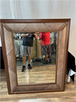 30 x 40 Mirror Brown Leather Deco Wall