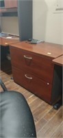 Two Drawer wooden file cabinet no keys