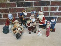 9 Santa Figurines