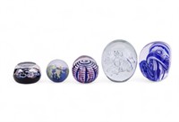 Signed Art Glass Paperweights (5)