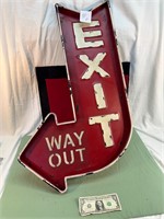 **EXIT WAY OUT ARROW SIGN 32"X24"