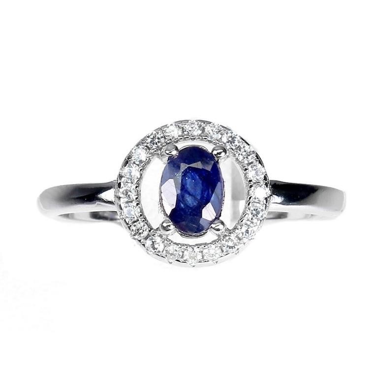 CERT Heated Oval Sapphire 6x4mm Cz Gemstone 925 St