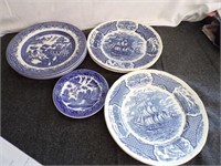 Willow Dinner Plates,Staffordshire.Occupied Japan