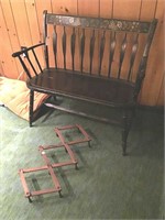 Hitchcock style small settee and Victorian wall ra
