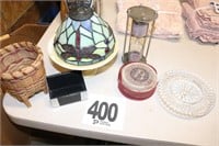 Stain Glass Type Lampshade, Coasters, Basket,