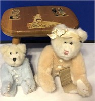 Vintage Wooden StepStool & Boyds Bears