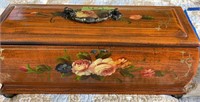 Flower Decorated Wooden Covered Box